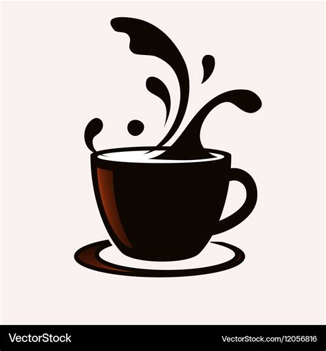 Coffee cup with splash Royalty Free Vector Image