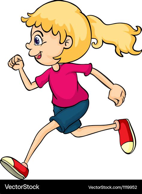 A running girl Royalty Free Vector Image - VectorStock