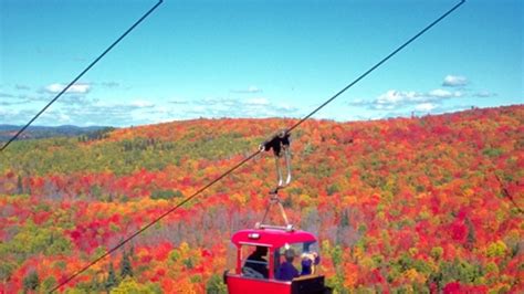 Lutsen Mountain Tram is a popular activity to view fall colors on Minnesota's North Shore of ...