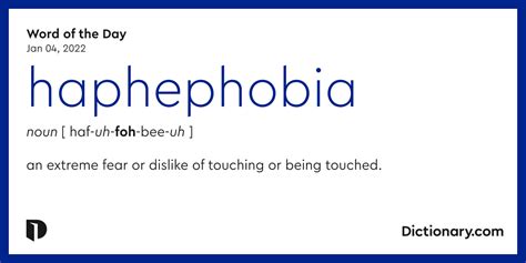 Word of the Day - haphephobia | Dictionary.com