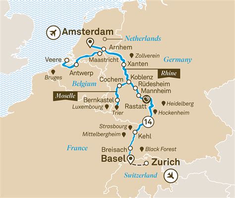 Rhine River Map With Cities - Share Map