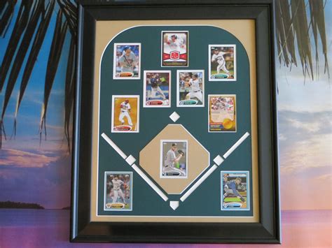 baseball field sports trading cards collectors or custom players display holder framed 16x20 ...