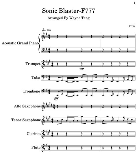 Sonic Blaster-F777 - Sheet music for Piano, Trumpet, Tuba, Trombone, Alto Saxophone, Tenor ...