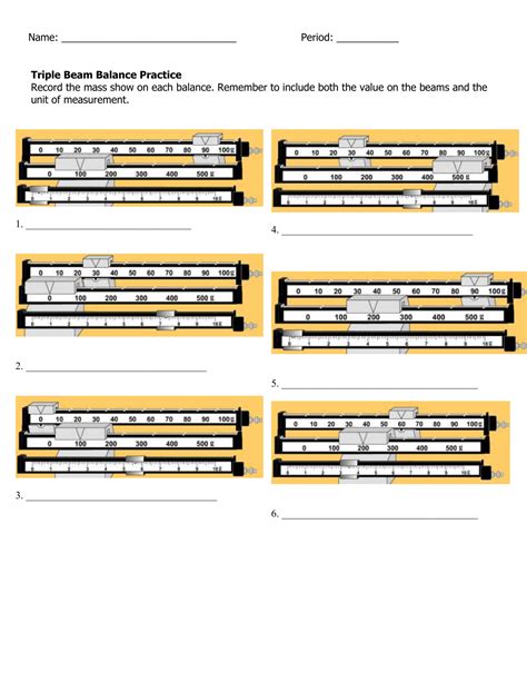 Reading A Triple Beam Balance Practice Worksheet Worksheet List - Gambaran