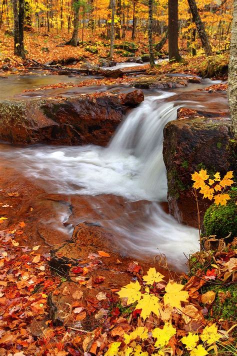 Laurentian Mountains, Quebec City, Canada | Autumn scenery, Beautiful landscapes, Waterfall