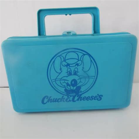 VINTAGE CHUCK E. Cheese's Blue Plastic Lunch Box Whirley Industries USA $15.99 - PicClick