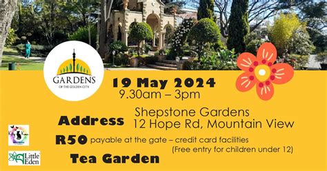 Gardens of the Golden City - Shepstone Gardens - 19 May 2024, 12 Hope Rd, Mountain View, 2192 ...