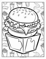 85  Cheeseburger Coloring Pages For Kids & Adults Free Printable PDFs sketch template