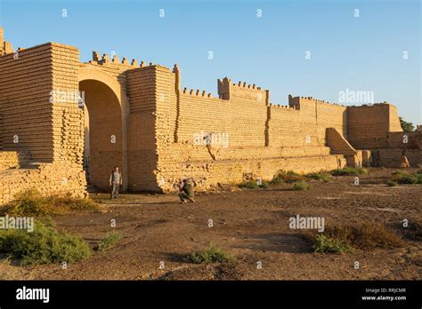 Reconstructed ruins of Babylon, Iraq, Middle East Stock Photo - Alamy