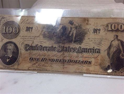 Confederate States 100 Dollar Bill Large Richmond Civil War 1863 RARE ...