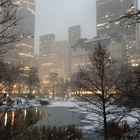 NYC Snow Kissed City Skyline at Night