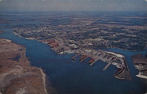 Aerial View Pascagoula, MS Postcard