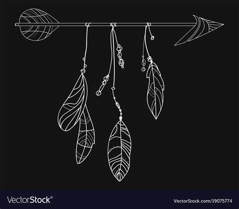 An arrow with feathers Royalty Free Vector Image