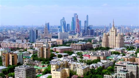 Moscow, Russia. Aerial Panoramic View Stock Footage Video (100% Royalty ...