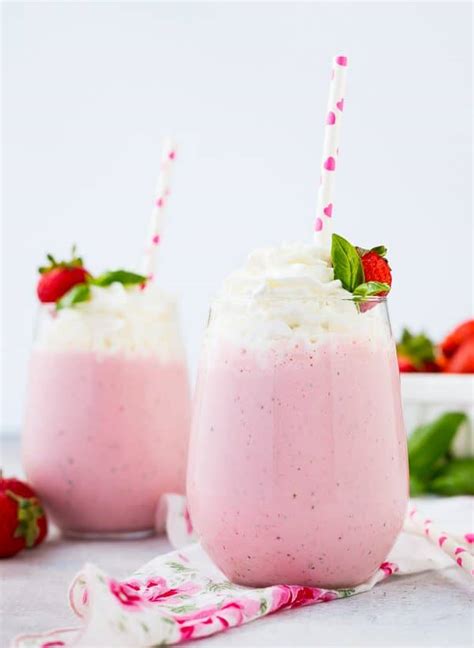 Homemade Strawberry Milkshake with Fresh Basil - Rachel Cooks®