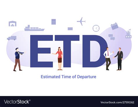 Etd estimated time departure concept with big Vector Image