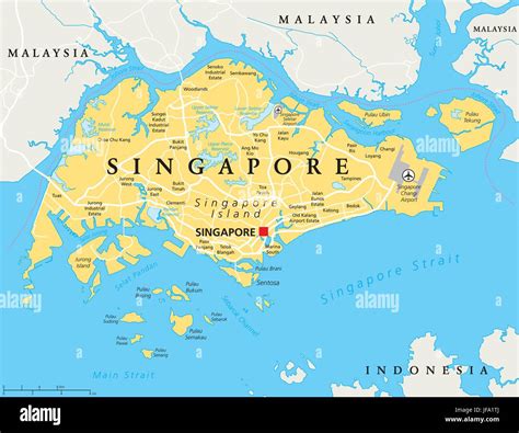 Political Map Of Singapore | Cities And Towns Map