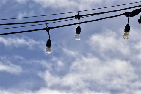 Bare Bulbs On A Wire Free Stock Photo - Public Domain Pictures