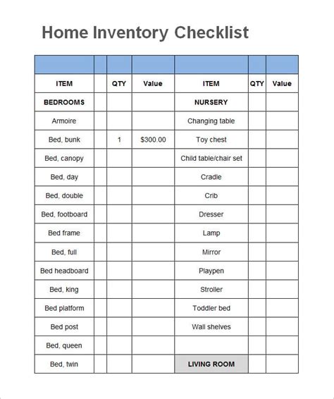 Home Inventory Template - 15 Free Excel, PDF Documents Download | Free & Premium Templates