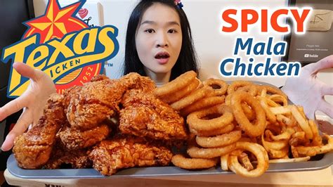 Texas / Church's Chicken Spicy Mala Fried Chicken & Onion Rings Mukbang ...