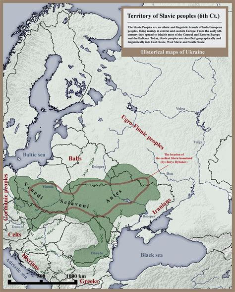 Territory of Slavic People, 6th C | Historical maps, Map, Old maps