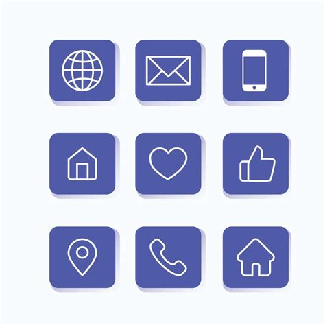 Icon website set. Contact page icon set. Contact us icon. Communication ...