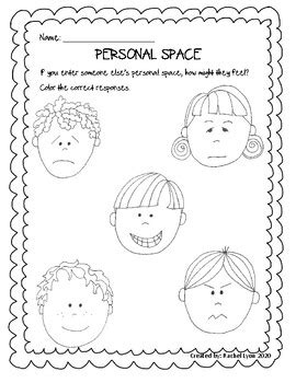 Personal Space Worksheet by Counselor Rachel | TPT