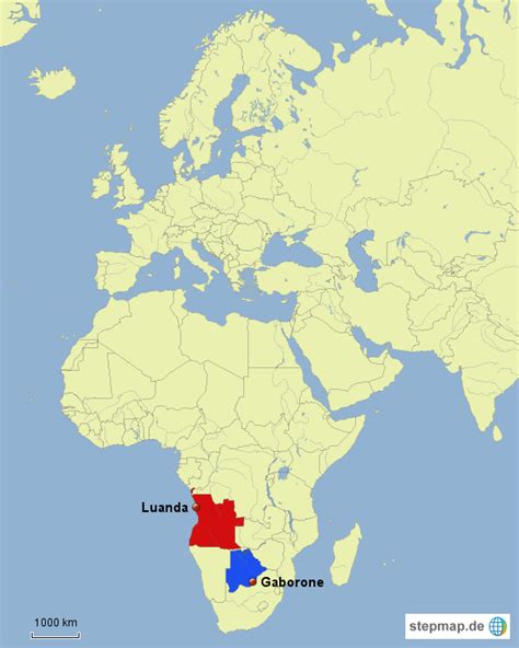 StepMap - Angola Botswana - Landkarte für Deutschland