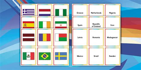 Winter Games Countries Flags Matching Game - Twinkl