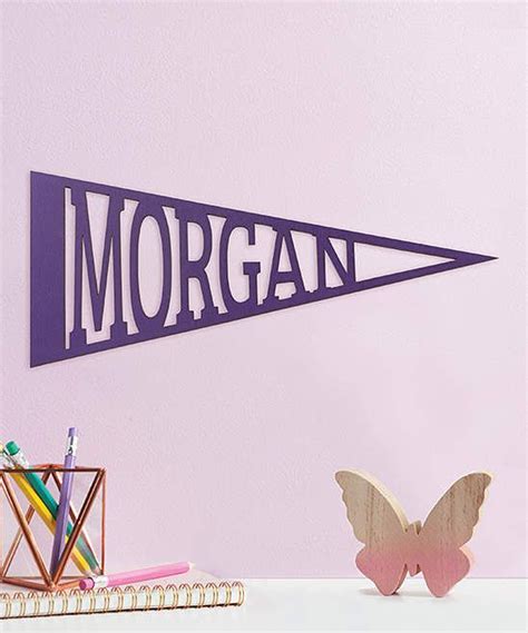 Purple Personalized Wood Pennant Wall Decor #sporty#space#accent Wood ...