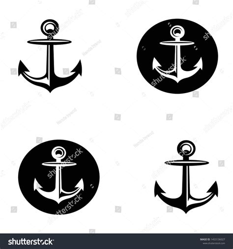 Icon Ships Anchor Design Logo Set Stock Vector (Royalty Free ...