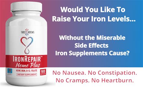 Amazon.com: Iron Repair PLUS Heme Iron Supplement, Best Absorption Gentle on Stomach, Monash Low ...