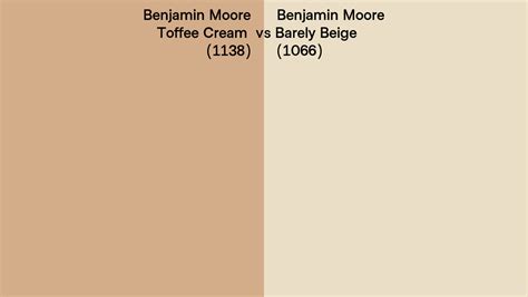 Benjamin Moore Toffee Cream vs Barely Beige side by side comparison