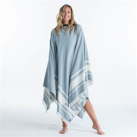 Beach towel poncho 190 x 190 cm - grey blue