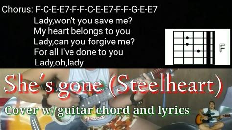 She's gone (Steelheart) cover w/ guitar chord and lyrics Chords - Chordify