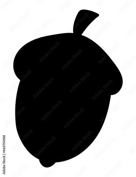 Acorn black silhouette. vector illustration. isolated on transparent ...