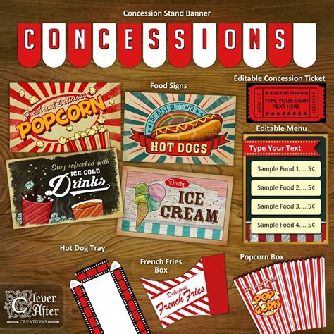 Concession Stand Sign Printable