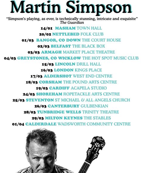 Martin Simpson - 2023 Tour - 16 March 2023 - Kings Place - Event/Gig details & tickets | Gigseekr