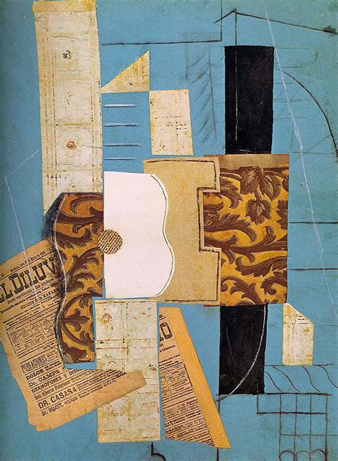 TICMUSart: The guitar - Pablo Picasso (1913) | Picasso collage, Picasso art, Picasso paintings