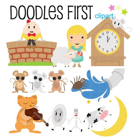 Nursery Rhyme Characters Digital Clip Art for Scrapbooking