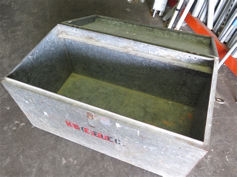 Large Metal Storage Trunk/Box on Wheels - 45"X24"X28" tall - Oahu Auctions