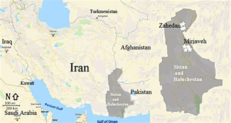 Map of the study area in Iran. The sampled areas near Zahedan and ...