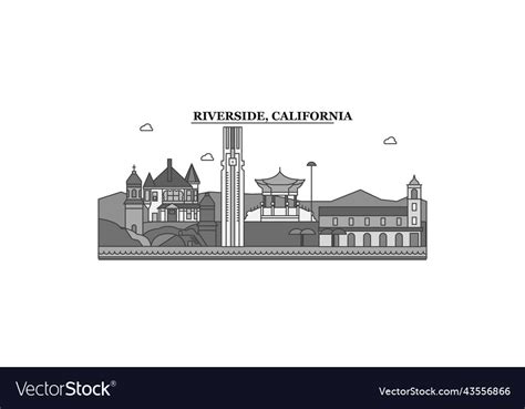 United states riverside city skyline isolated Vector Image