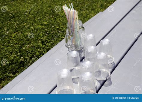 Plastic Straws and Plastic Cups Stock Image - Image of concept, full: 118058259