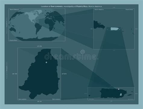 San Lorenzo, Puerto Rico. Described Location Diagram Stock Illustration ...