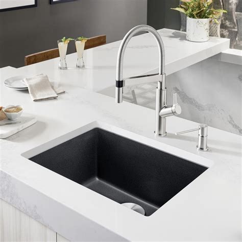 BLANCO Precis 23.5-in x 17.75-in Anthracite (Black) Single-Basin ...