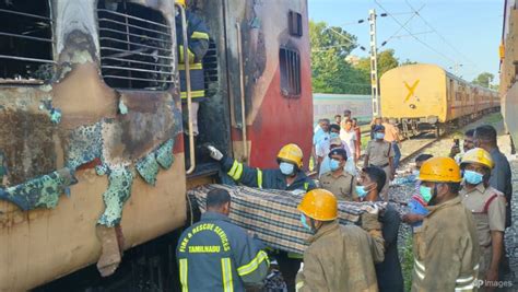 Nine dead after fire in stationary train carriage in southern India - CNA