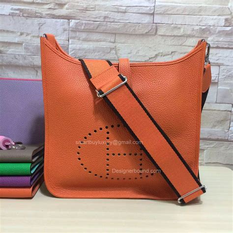 Hermes Evelyne III Bag GM in Orange Togo Leather