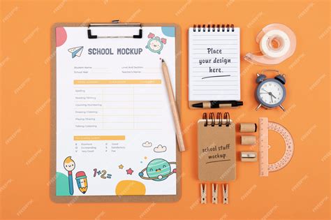 Premium PSD | Flat lay school supplies assortment