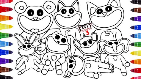 POPPY PLAYTIME Chapter 3 New Coloring Pages / How to Color ALL SMILING ...